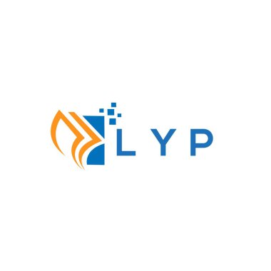 LYP credit repair accounting logo design on WHITE background. LYP creative initials Growth graph letter logo concept. LYP business finance logo design.