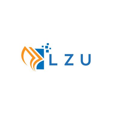 LZU credit repair accounting logo design on WHITE background. LZU creative initials Growth graph letter logo concept. LZU business finance logo design.