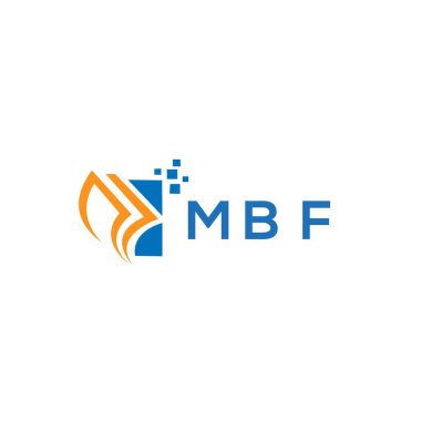 MBF credit repair accounting logo design on WHITE background. MBF creative initials Growth graph letter logo concept. MBF business finance logo design.