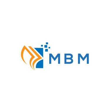 MBM credit repair accounting logo design on WHITE background. MBM creative initials Growth graph letter logo concept. MBM business finance logo design.