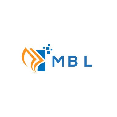 MBL credit repair accounting logo design on WHITE background. MBL creative initials Growth graph letter logo concept. MBL business finance logo design.