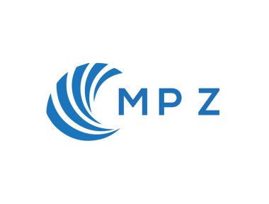 Beyaz arkaplanda MPZ harf logosu tasarımı. MPZ yaratıcı daire harfi logosu konsepti. MPZ harf tasarımı.