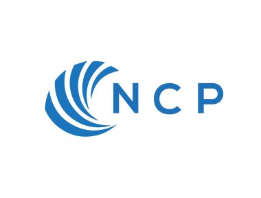 Beyaz arka planda NCP harf logosu tasarımı. NCP yaratıcı daire harfi logosu. NCP harf tasarımı.