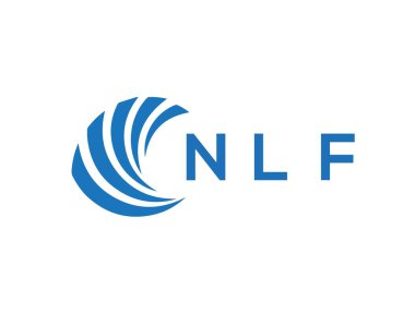 Beyaz arka planda NLF harf logosu tasarımı. NLF yaratıcı daire harfi logosu konsepti. NLF harf tasarımı.