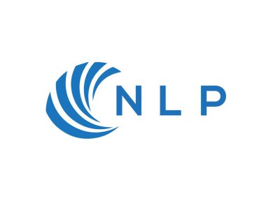 Beyaz arka planda NLP harf logosu tasarımı. NLP yaratıcı daire harfi logosu konsepti. NLP harf tasarımı.