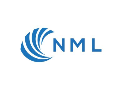 Beyaz arkaplanda NML harf logosu tasarımı. NML yaratıcı daire harfi logosu konsepti. NML harf tasarımı.