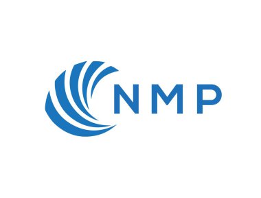 Beyaz arka planda NMP harfi logo tasarımı. NMP yaratıcı daire harfi logosu. NMP harf tasarımı.