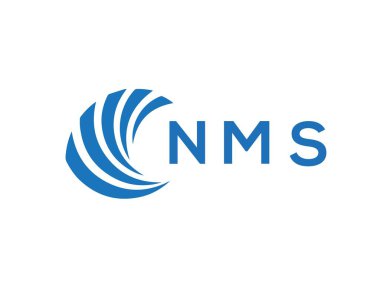 Beyaz arka planda NMS mektup logosu tasarımı. NMS yaratıcı daire harfi logosu. NMS harf tasarımı.