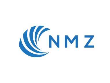 Beyaz arkaplanda NMZ harf logosu tasarımı. NMZ yaratıcı daire harfi logosu konsepti. NMZ harf tasarımı.