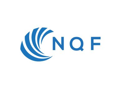 Beyaz arkaplanda NQF harf logosu tasarımı. NQF yaratıcı daire harfi logosu konsepti. NQF harf tasarımı.