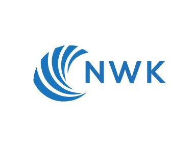 Beyaz arkaplanda NWK harfli logo tasarımı. Yaratıcı yuvarlak harf logosu kavramı. NWK harf tasarımı.