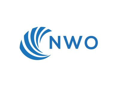 Beyaz arka planda NWO harfi logo tasarımı. Yaratıcı yuvarlak harf logosu konsepti. NWO harf tasarımı.