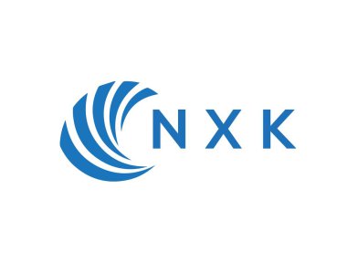 Beyaz arkaplanda NXK harf logosu tasarımı. NXK yaratıcı daire harfi logosu konsepti. NXK harf tasarımı.