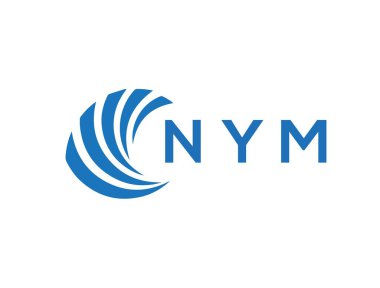 Beyaz arka planda NYM mektup logosu tasarımı. NYM yaratıcı daire harfi logosu. NYM mektup tasarımı.