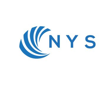 Beyaz arka planda NYS harfi logo tasarımı. NYS yaratıcı daire harfi logosu. NYS harf tasarımı.