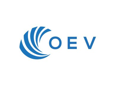 Beyaz arka planda OEV harf logosu tasarımı. OEV yaratıcı daire harfi logosu konsepti. OEV harf tasarımı.