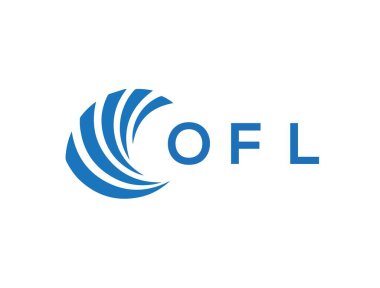 Beyaz arka planda OFL harf logosu tasarımı. OFL yaratıcı daire harfi logosu konsepti. OFL harf tasarımı.