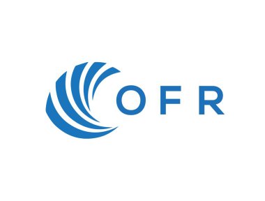 Beyaz arka planda OFR harf logosu tasarımı. OFR yaratıcı daire harfi logosu konsepti. OFR harf tasarımı.