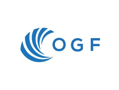 Beyaz arka planda OGF harf logosu tasarımı. OGF yaratıcı daire harfi logosu konsepti. OGF harf tasarımı.