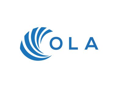 Beyaz arka planda OLA harf logosu tasarımı. OLA yaratıcı daire harfi logosu. OLA harf tasarımı.