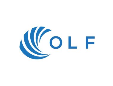 Beyaz arka planda OLF harf logosu tasarımı. OLF yaratıcı daire harfi logosu konsepti. OLF harf tasarımı.