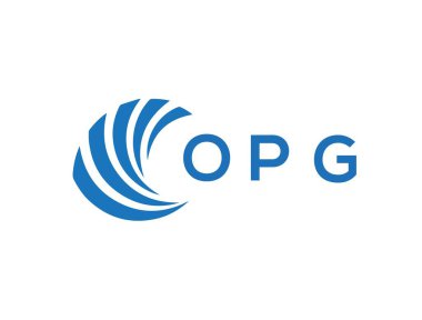 Beyaz arkaplanda OPG harfi logo tasarımı. OPG yaratıcı daire harfi logosu konsepti. OPG harf tasarımı.