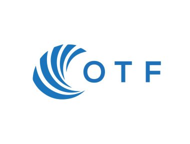 Beyaz arka planda OTF harf logosu tasarımı. OTF yaratıcı daire harfi logosu konsepti. OTF harf tasarımı.