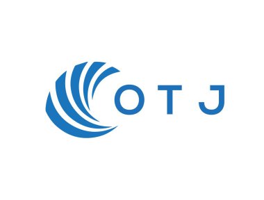 Beyaz arka planda OTJ harf logosu tasarımı. OTJ yaratıcı daire harfi logosu konsepti. OTJ harf tasarımı.