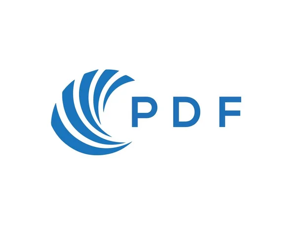 ホワイトを基調としたPdfレターロゴデザイン Pdf創造的なサークルレターのロゴコンセプト Pdfレターデザイン — ストックベクタ