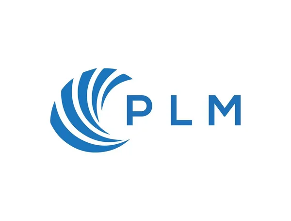Plmの文字ロゴデザインは白を基調としています Plmクリエイティブサークルレターロゴコンセプト Plmレターデザイン — ストックベクタ
