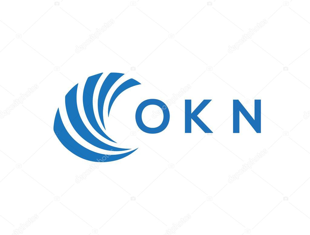 OKN letter logo design on white background. OKN creative circle letter logo concept. OKN letter design.
