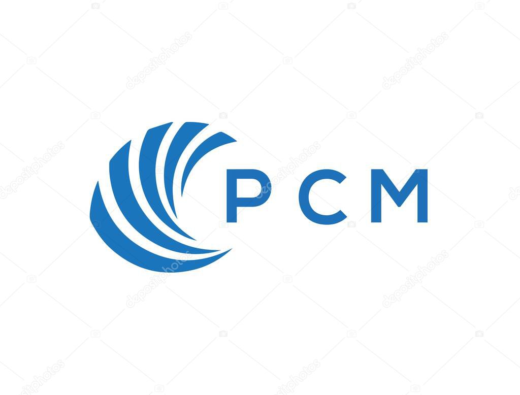 PCM letter logo design on white background. PCM creative circle letter logo concept. PCM letter design.
