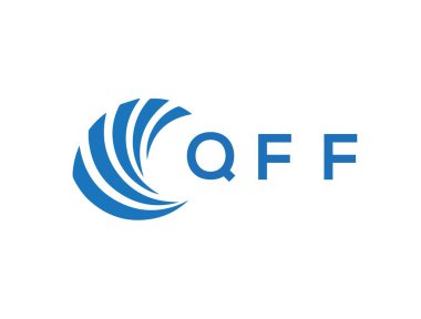 Beyaz arkaplanda QFF harf logosu tasarımı. QFF yaratıcı daire harfi logosu. QFF harf tasarımı.
