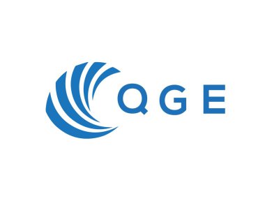 Beyaz arkaplanda QGE harfi logo tasarımı. QGE yaratıcı daire harfi logosu. QGE harf tasarımı.