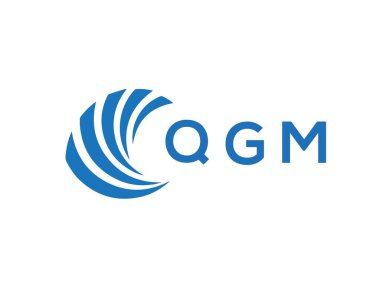 Beyaz arkaplanda QGM harf logosu tasarımı. QGM yaratıcı daire harfi logosu konsepti. QGM harf tasarımı.