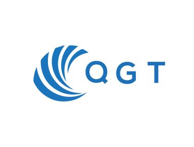 Beyaz arkaplanda QGT harf logosu tasarımı. QGT yaratıcı daire harfi logosu konsepti. QGT harf tasarımı.