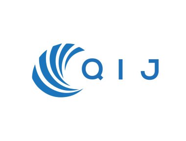 Beyaz arkaplanda QIJ harfi logo tasarımı. QIJ yaratıcı daire harfi logosu konsepti. QIJ harf tasarımı.