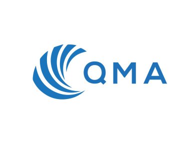 Beyaz arkaplanda QMA harfi logo tasarımı. QMA yaratıcı daire harfi logosu konsepti. QMA harf tasarımı.