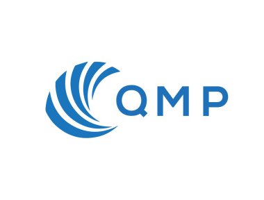 Beyaz arkaplanda QMP harfi logo tasarımı. QMP yaratıcı daire harfi logosu konsepti. QMP harf tasarımı.