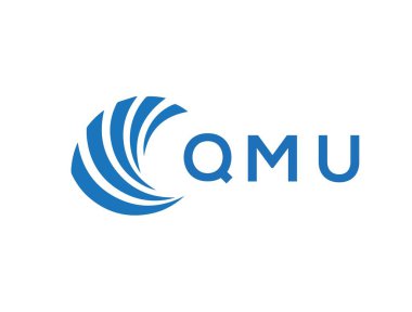 Beyaz arkaplanda QMU harf logosu tasarımı. QMU yaratıcı daire harfi logosu konsepti. QMU harf tasarımı.