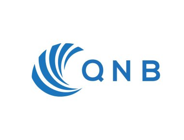 Beyaz arkaplanda QNB harfi logo tasarımı. QNB yaratıcı daire harfi logosu konsepti. QNB harf tasarımı.