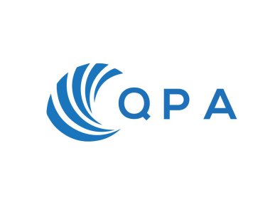 Beyaz arka planda QPA harfi logo tasarımı. QPA yaratıcı daire harfi logosu konsepti. QPA harf tasarımı.