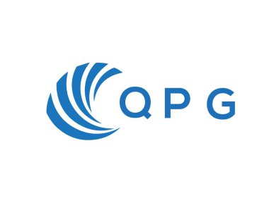 Beyaz arkaplanda QPG harfi logo tasarımı. QPG yaratıcı daire harfi logosu konsepti. QPG harf tasarımı.