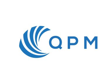Beyaz arkaplanda QPM harfi logo tasarımı. QPM yaratıcı daire harfi logosu konsepti. QPM harf tasarımı.