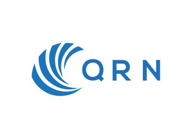 Beyaz arkaplanda QRN harfi logo tasarımı. QRN yaratıcı daire harfi logosu konsepti. QRN harf tasarımı.