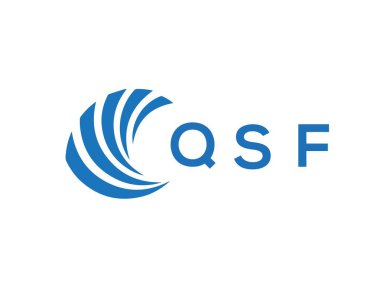 Beyaz arkaplanda QSF harf logosu tasarımı. QSF yaratıcı daire harfi logosu konsepti. QSF harf tasarımı.