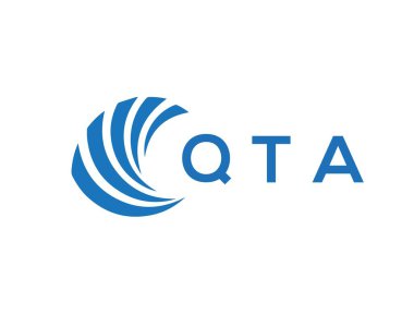 Beyaz arka planda QTA harf logosu tasarımı. QTA yaratıcı daire harfi logosu konsepti. QTA harf tasarımı.