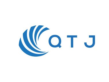 Beyaz arkaplanda QTJ harfi logo tasarımı. QTJ yaratıcı daire harfi logosu konsepti. QTJ harf tasarımı.
