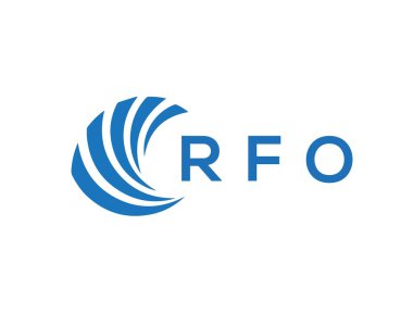 Beyaz arka planda RFO harfi logosu tasarımı. RFO yaratıcı daire harfi logosu konsepti. RFO harfi tasarımı.