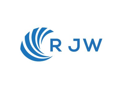 Beyaz arka planda RJW harf logosu tasarımı. RJW yaratıcı daire harfi logosu. RJW harf tasarımı.